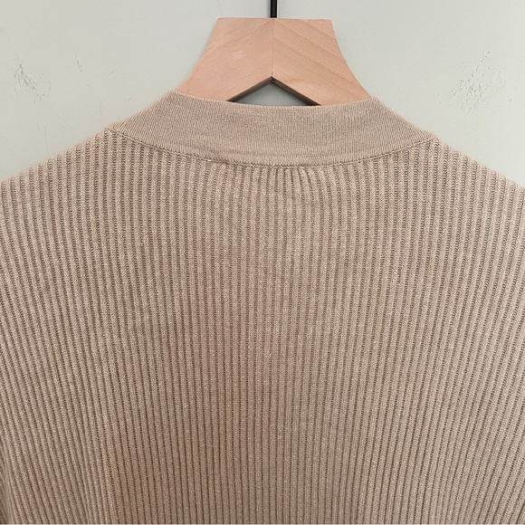 Whisper Knit by Louis Dell’Olio Tan Open Ribbed Cardigan - Medium - Picture 5 of 9
